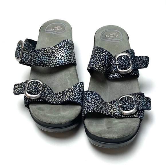Dansko Double Strap Heeled Sophie Sandals Slides Sz 8 - Picture 2 of 7